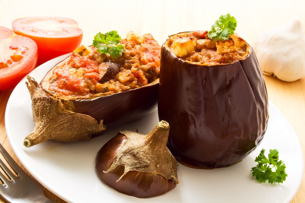AUBERGINES  STUFFED WITH RATATOUILLE AND BEEF